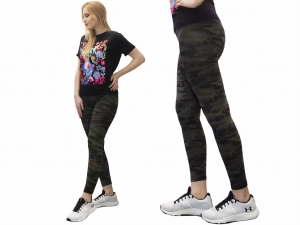 Legginsy Getry Damskie Bawełniane Moro Dark Camo