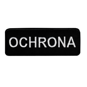 Plakietka Ochrona 10x4cm Biały Napis