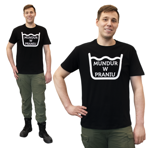 Koszulka Męska Mundur w Praniu Czarna 1