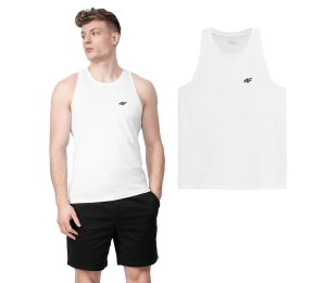 Tank Top Regular Męski 4F TSM351 Biały