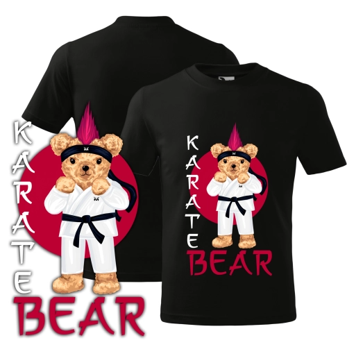 Koszulka Dziecięca Miś Karate Bear Czarna 4.png