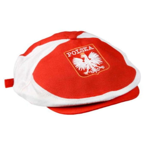 kaszkiet kibica czapka z daszkiem nakrycie głowy polska biało czerwony.jpg