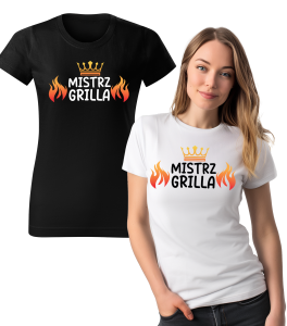 Koszulka z Nadrukiem Mistrz Grilla Damska