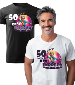 Koszulka z Nadrukiem 50 Król Imprezy