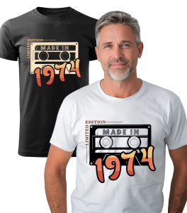 Koszulka Urodzinowym 50 Lat Made In 1974 Męska