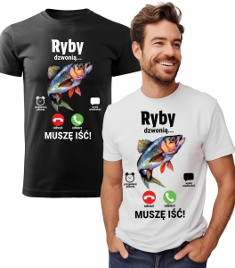 Koszulka z Nadrukiem Ryby Dzwonią Męska