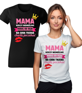 Koszulka Wzór Mama Rzeczy Niemożliwe Damska