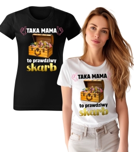 Koszulka Wzór Mama Prawdziwy Skarb Damska