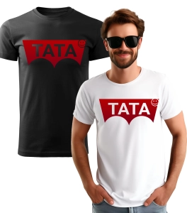 Koszulka z Nadrukiem Tata Czerwony Męska