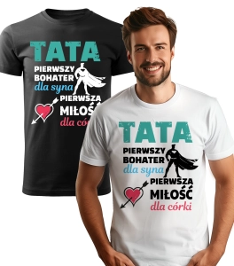 Koszulka Wzór Tata Bohater Syna Miłość Córki Męska