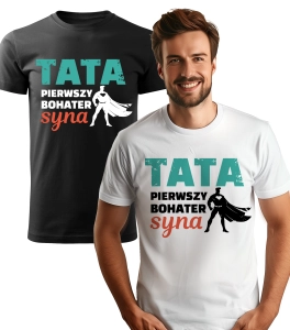 Koszulka Wzór Tata Pierwszy Bohater Syna Męska