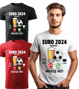Koszulka z Nadrukiem Euro 2024  Dzwoni Męska