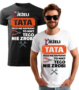 Koszulka z Nadrukiem Tata Tego Nie Naprawi Męska