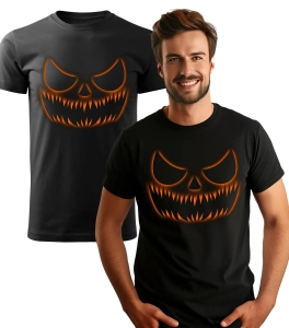 Koszulka z Nadrukiem Scary Pumpkin Męska