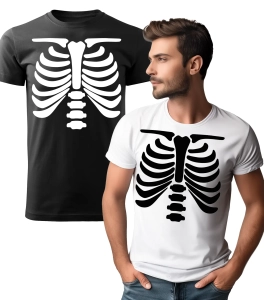 Koszulka z Nadrukiem Halloween Żebra Męska