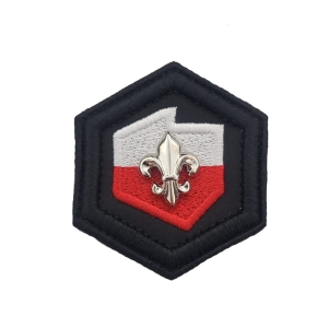 Plakietka Haftowana Znaczek Lilijka Srebrna