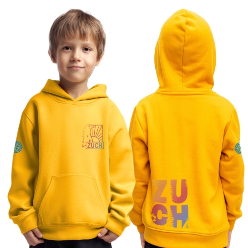Bluza z Nadrukiem Junior Zuch Żółta przód i tył miniatura