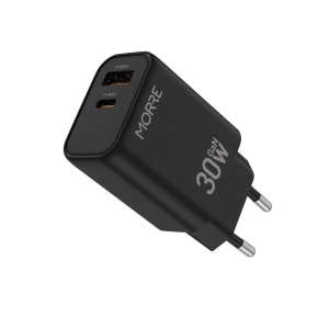 Ładowarka Sieciowa Morre GaN 30W PD3 QC3 Czarna
