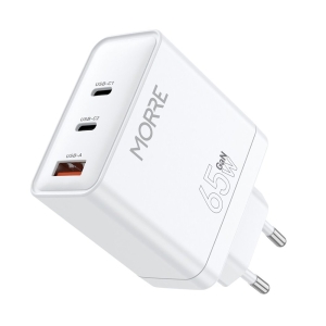 Ładowarka Sieciowa Morre GaN 65W PD3 QC3 Biała