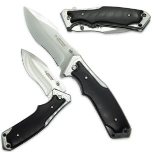 Nóż Składany N517 Kandar Srebrny Czarne Drewno