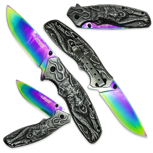 Nóż Składany N507 Kandar Wilk Rainbow Blade Klips 1.jpg