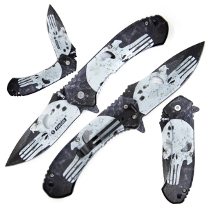 Nóż Składany N618 Kandar American Skull BlackWhite