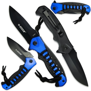 Nóż Składany N489 Kandar Niebieski Paracord Klips