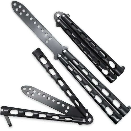 Nóż N431 Kandar Motylkowy Motylek Czarny Ćwiczebny Balisong 1.jpg