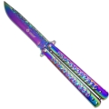 Nóż Motylkowy N436 Silver Skulls Rainbow 2.jpg
