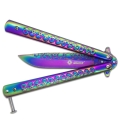 Nóż Motylkowy N436 Silver Skulls Rainbow 4.jpg