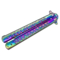 Nóż Motylkowy N436 Silver Skulls Rainbow 3.jpg