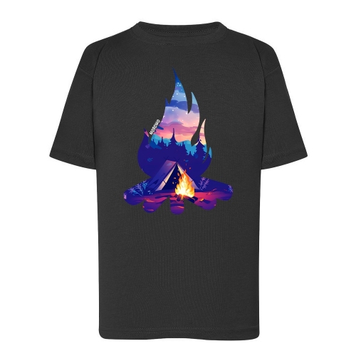 Koszulka Dziecięca Ognisko Las Czarna