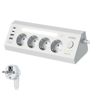 Listwa Zasilająca MORRE 4xAC 2xUSB-C 2xUSB-A LED