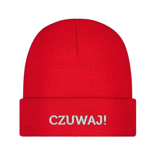 Czapka Zimowa Morowo z Haftem Czuwaj Czerwona