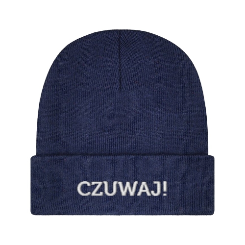 Czapka Zimowa Morowo z Haftem Czuwaj Granatowa