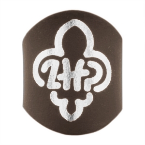 Pierścień Skautowy Wypalany z Logo ZHP Brązowy