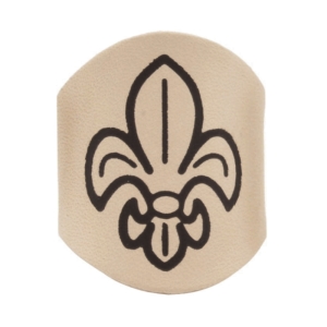 Pierścień Skautowy Wypalany Jasny Lilijka Kontur