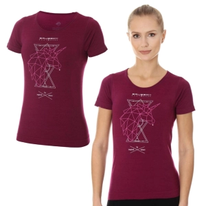 Koszulka Brubeck Outdoor Wool D Plum Jednorożec
