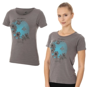 Koszulka Brubeck Outdoor Wool D Grey Kwiaty