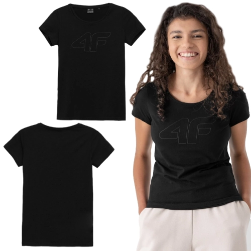 T-Shirt Damski 4F TSD353 Głęboka Czerń 1.jpg