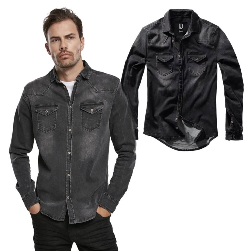 Koszula Riley Denim Long Brandit Black 3.jpg