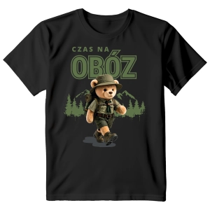 Koszulka Harcerska Dziecięca Czas na Obóz Czarna