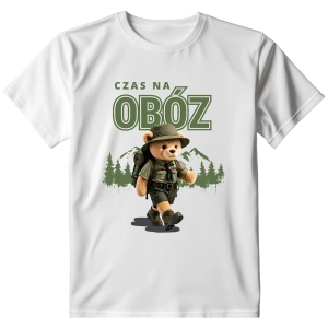 Koszulka Harcerska Czas na Obóz Biała