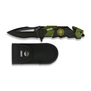 Nóż Składany Albainox Army Czarny/Olive 18127