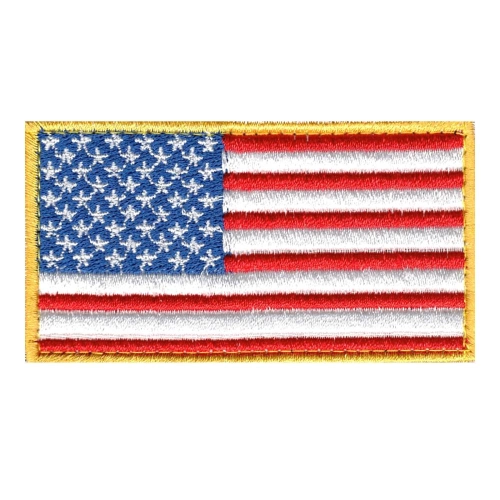 Plakietka Flaga USA Ramka Żółta Rzep.jpg